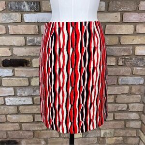 VINTAGE TOCCA red white black patterned pencil skirt